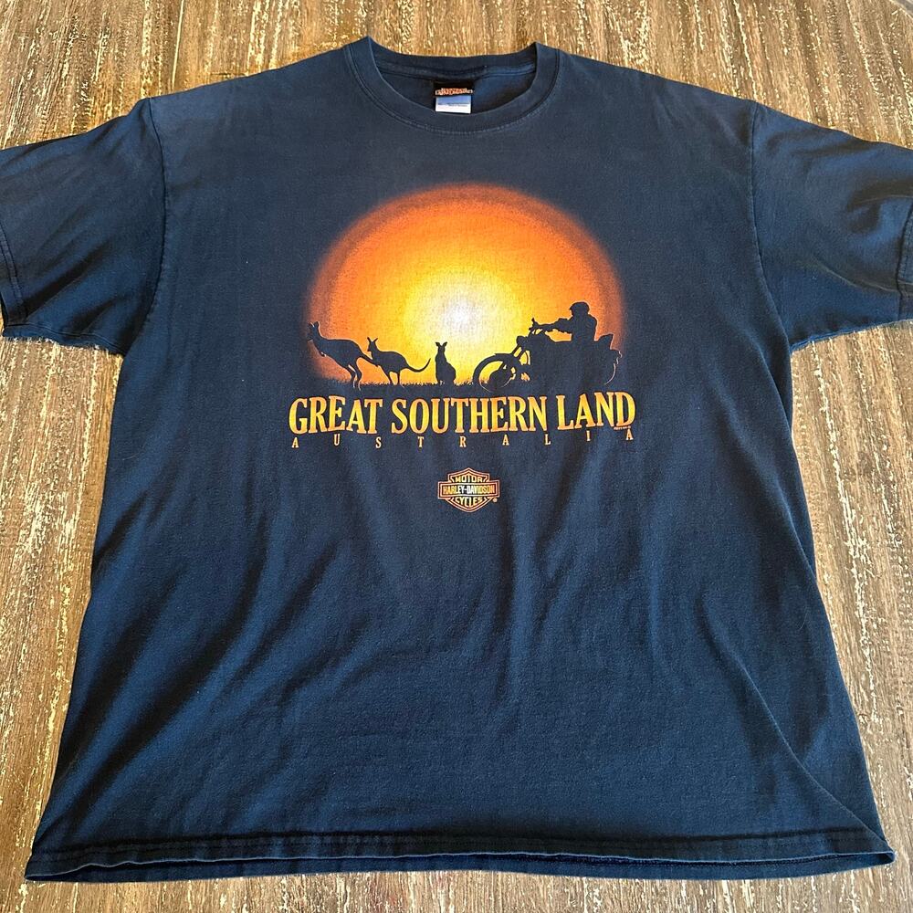 Harley-Davidson Great Southern Land Australia Queensland Vintage Tee Black XL